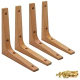 DIYH Rustikal Holz Regalträger Für Kinderzimmer, Wand Regalwinkel Unsichtbar, Regalhalterung Für Schwebendes Regalbodenträger, 170mm 2 Packungen, Stabile Struktur Aus Massivholz, Kleine Holzregale