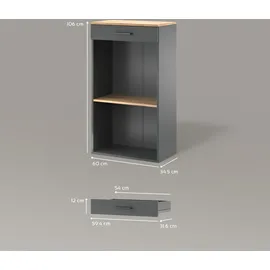 livinity® Weinregal 60 x 106 cm Goldkraft Eiche/Anthrazit