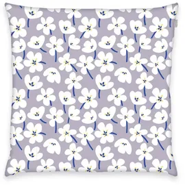 Tom Tailor FRESH FLOWERS Lila/Weiß 135 x 200 cm + 80 x 80 cm