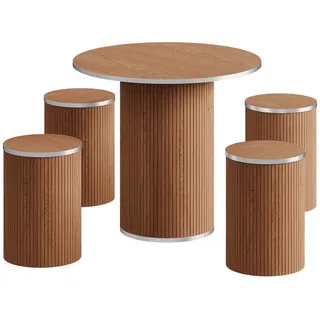 ToteBox Tischsitz 80CM Runder Esstisch und Stühle von 4