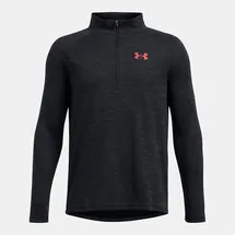 Under Armour Tech Textured Halbreißverschluss-langarm-t-shirt - Black / Racer Red - 8 Jahre