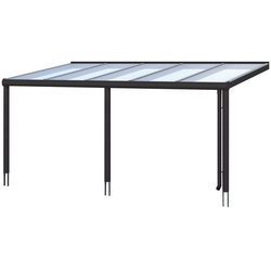 SKANHOLZ Terrassenüberdachung »Garda«, Breite: 541 cm, Dach: Polycarbonat (PC), schiefergrau