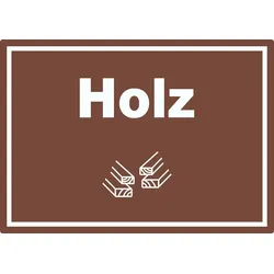 Holz Mülltrennung Aufkleber Text Symbol Balken A3 (297x420mm)
