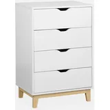 sweeek - Kommode In Holzoptik Mit Holzfüßen 4 Schubladen