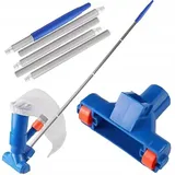 KRUMAD Poolsauger mit Teleskopstange, ohne Strom, Pool Reiniger mit Filterbeutel, Reiniger für Pool, Teich, Whirlpool, Bodensauger, Pool Staubsauger, Pool Zubehör