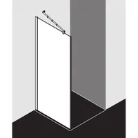 Kermi Filia XP Seitenwand FXTWD09318VYK 93 x 185 cm, silber hochglanz, ESG Opaco Clean, auf Duschplatz
