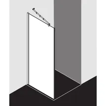 Kermi Filia XP Seitenwand FXTWD09318VYK 93 x 185 cm, silber hochglanz, ESG Opaco Clean, auf Duschplatz