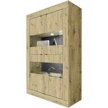 Home Affaire Vitrine Basic 102 x 43 x 162 cm Braun/Beige