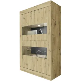 Home Affaire Vitrine Basic 102 x 43 x 162 cm Braun/Beige