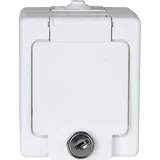 Kopp Klappdeckelsteckdose 1 St. Arktisweiß