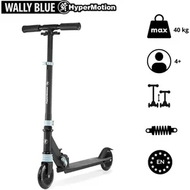 HyperMotion Zweirädriger Roller mit Stoßdämpfer WALLY 4-9 Jahre von HyperMotion, Schwarz-blau - Blau