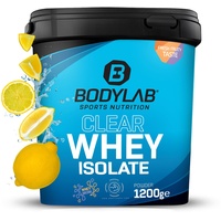 Bodylab24 Clear Whey Isolate 1200g Zitrone, Eiweiß-Shake aus bis zu 96% hochwertigem Molkenprotein-Isolat, erfrischend fruchtiger Drink, Whey Protein-Pulver kann den Muskelaufbau unterstützen
