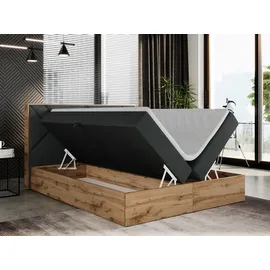 MKS Boxspringbett 180 x 200 cm H4 Dunkelgrau