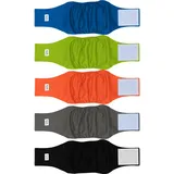 JoyDaog Wiederverwendbar Bauch Bands für Hunde, (5 Pack) Waschbar Hund Windeln Male Puppy Windeln Wrap by, S, 5 Solid Colors