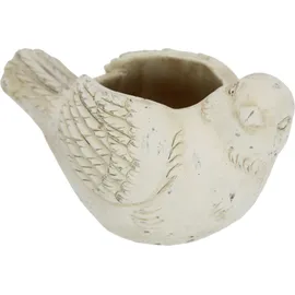 I.GE.A. Zement-Pflanztopf Vogel 22 x 11 cm Beige