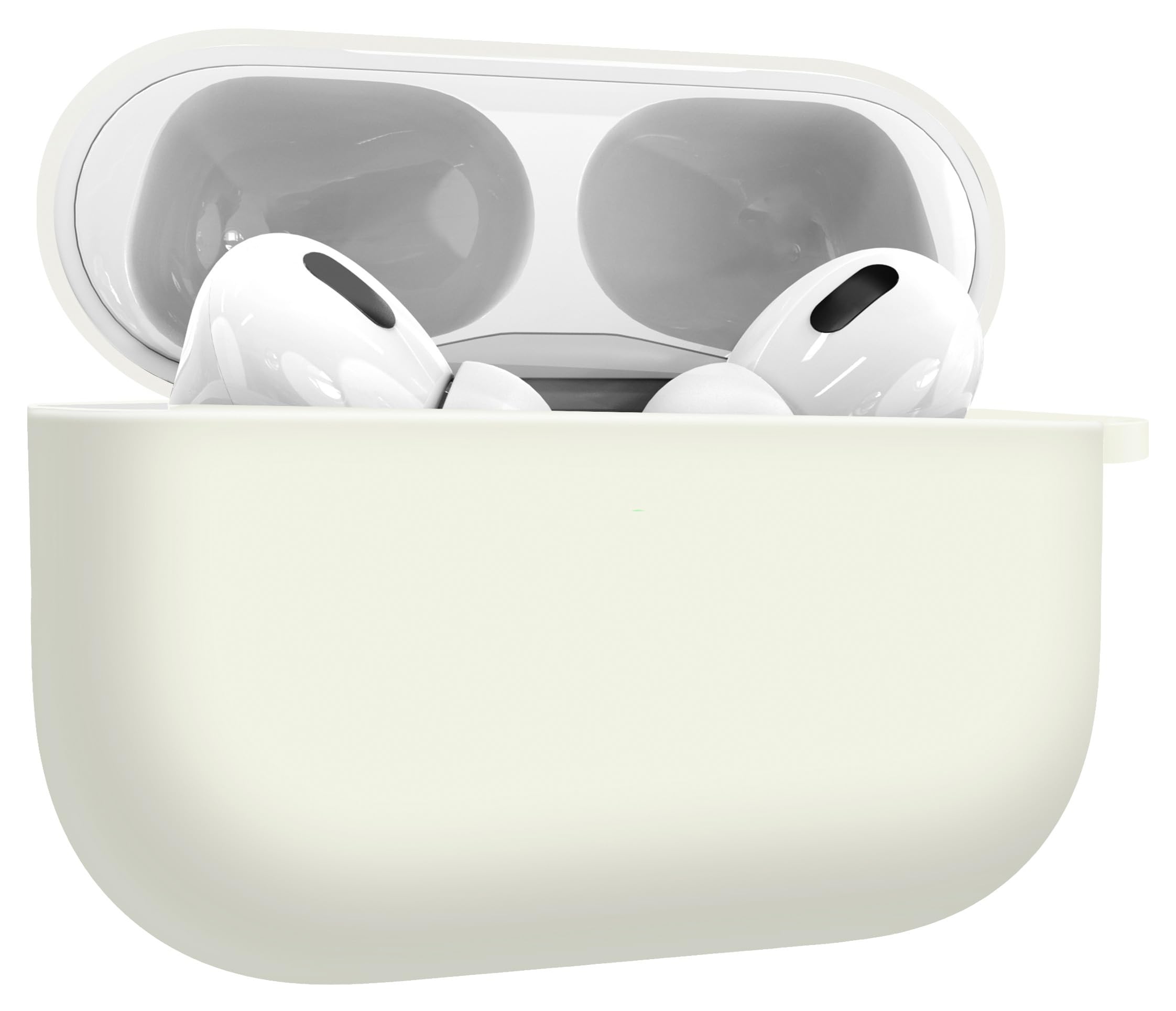 MyGadget Silikon Schutzhülle kompatibel mit Apple AirPods Pro - Hülle Qi kompatibel - Etui Soft Silikonhülle Case Tasche - Weiß