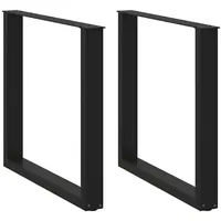 VidaXL Esstischbeine U-Form 2 Stk. Schwarz 90x(72-73) cm Stahl