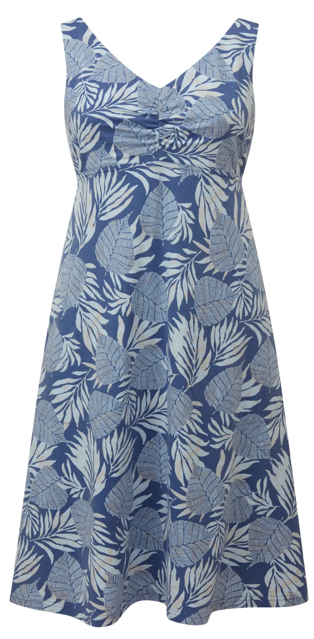 Sherpa Damen Neha Empire Kleid - S - SEAPORT BLUE BHODI LEAF