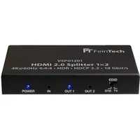 FeinTech VSP01201 HDMI 2.0 Splitter 1 auf 2 Verteiler