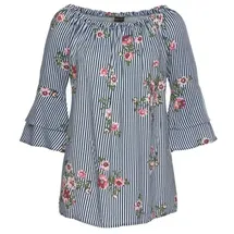 LASCANA Carmenbluse mehrfarbig 42