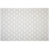 Beliani Kurzflor-Outdoor-Teppich, Weiß, Kunststoff, Rauten, Rechteckig, 160x230 cm, Teppiche & Böden, Teppiche, Naturteppiche