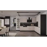 Küchen-Preisbombe Winkelküche Arona L-Form 280 x 270 cm beige + schwarz