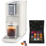 Tchibo Qbo ESSENTIAL Premium Kapselmaschine inkl. 16 recyclebare Qbo Kapseln für Espresso, Caffè und Caffè Grande, kompaktes, innovatives Design, Bright Sand