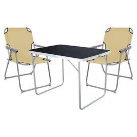 Mojawo Camping Set Campingtisch + 2 Campingstuhl Schwarz