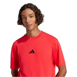 adidas Essentials Small Logo Single Jersey Shirt Pure Ruby/Black XL
