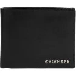 Geldbörse CHIEMSEE, schwarz, Leder, unifarben, leicht glänzend, klassisch, Kleinlederwaren, echt Leder