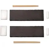 KESPER Sushi-Set grau Schiefer B/L: ca. 10x30 cm