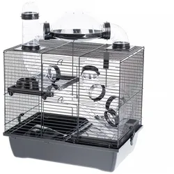 INTERZOO Rocky + Terrace Hamsterkäfig 42 cm schwarz