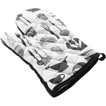 Douceur d'intérieur Kitchen Ofenhandschuh (30 x 18 cm), Bedruckte Baumwolle und Silikon