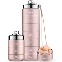 Mossime Tablettenbox 7 Tage Große Fächer Tragbare Pillendose Metall Für Unterwegs Medikamentenbox 7 Tage Stapelbar, Wasserdicht, Pillenbox Für Vitamin, Fischöl