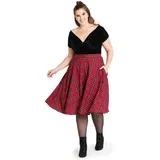 Hell Bunny Irvine Skirt Frauen Mittellanger Rock rot 3XL - 3XL