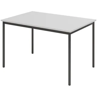 bümö Tisch, Multifunktionstisch 120 x 80 cm in Grau/Schwarz - Besprechungstisch, Konferenztisch, Meetingtisch, Mehrzwecktisch, Pausentisch,