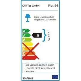 ChiliTec LED-Einbauleuchte "Flat-26" warmweiß - weiß