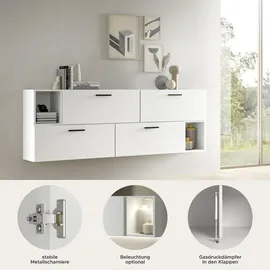 xonox.home Xonox Wohnwand, Weiß, Holzwerkstoff, 176x97x34 cm Wohnzimmer, Wohnwände, Anbauwände