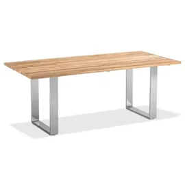 Niehoff Noah Gartentisch 260 x 95 x 76 cm Teak gebürstet/braun/silberfarben