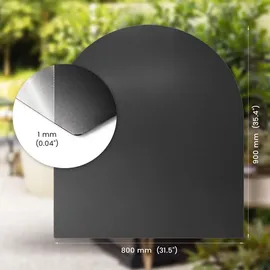 Tulup Grill-Unterlage 80 x 90 cm Metall Schwarz