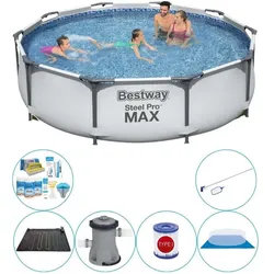 Bestway Steel Pro MAX 305x76 cm Rund - 7-teilig - Schwimmbadpaket EINHEITSGRÖSSE