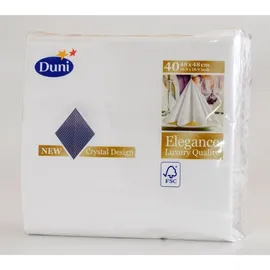 DUNI GMBH Elegance-Servietten 48 x 1/4 Falz Crystal weiß 6 St Tücher