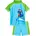 Kinder Bade Set in Blau Gr 110/116