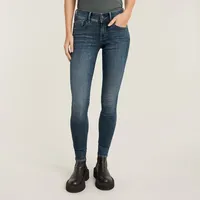 G-Star Lynn Mid Waist Super Skinny Jeans Faded Blue