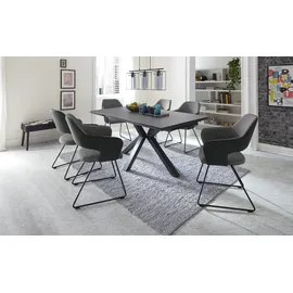 MCA Furniture Newcastle 2er Set Kufenstuhl New Castle ¦ grau ¦ Maße (cm): B: 58 H: 87 T: 59.0