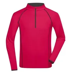 Herren Langarm Sportshirt JN498, hellpink/titan, Größe XXL - hellpink/titan - XXL