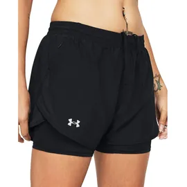 Under Armour Fly By 2-in-1-Shorts Damen 001 black/black/reflective XL