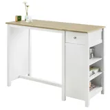 SoBuy Bartisch 120 x 90 x 55 cm Weiß/Natur