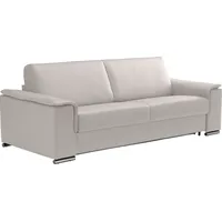 Schlafsofa EGOITALIANO "Cecilia, modern & elegant, erstklassiger Sitzkomfort, Dauerschläfer" Sofas Gr. B/H/T: 234cm x 85cm x 102cm, Leder BULL, grau (stone) inkl. Matratze und hochwertigem Metallbettrahmen, toller Schlafkomfort