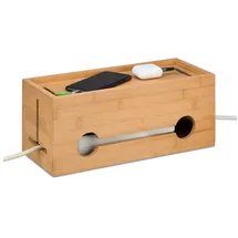 Relaxdays Kabelbox 14 x 34,5 x 14 cm 1-tlg. braun
